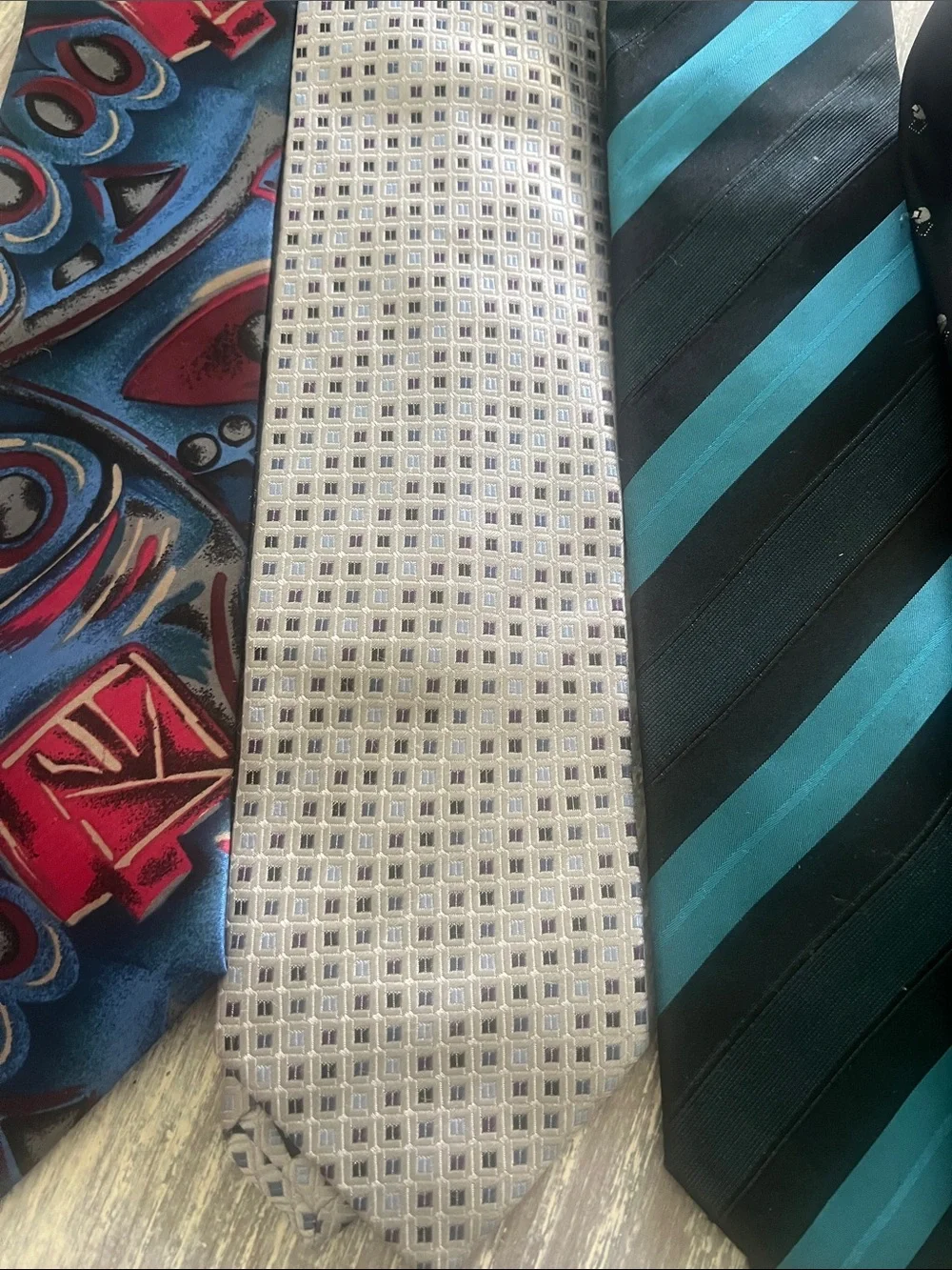 Classic Black, blue Silk & Polyester Ties with Subtle Pattern - Men Accessories